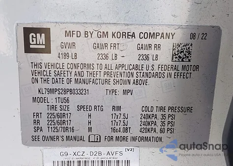 2023 Chevrolet Trailblazer Fwd Lt z USA, uszkodzony, nr VIN KL79MPS28PB033231